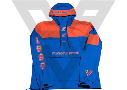 Savannah State University Windbreaker (Blue letters/Blue Tiger Outline)