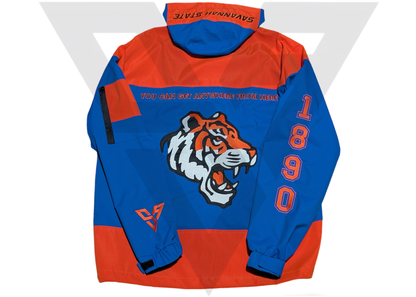 Savannah State University Windbreaker (Black letters/Black Tiger Outline)