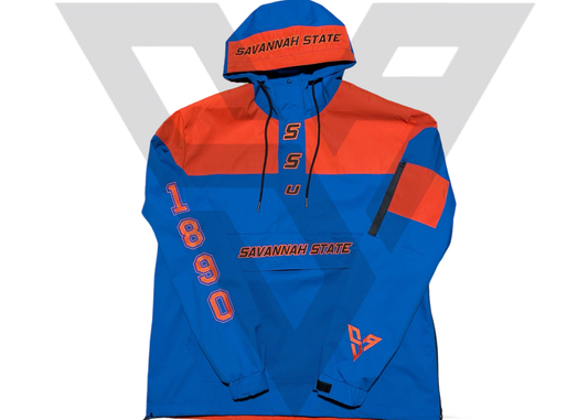 Savannah State University Windbreaker (Black letters/Black Tiger Outline)